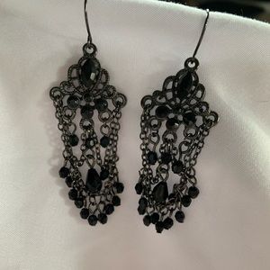 Black dangle earrings